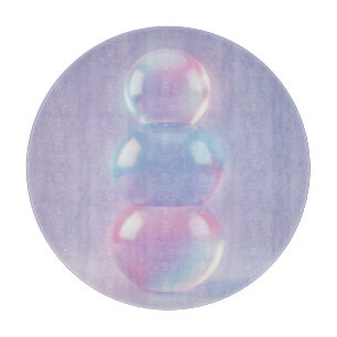 Iridescent Pastel Stacked Spheres Dreamy  Cutting Board