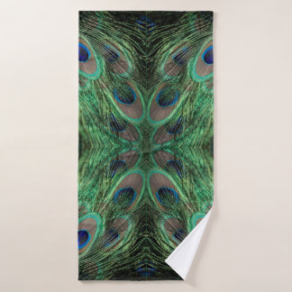 Iridescent Peacock Feather Bath Towel