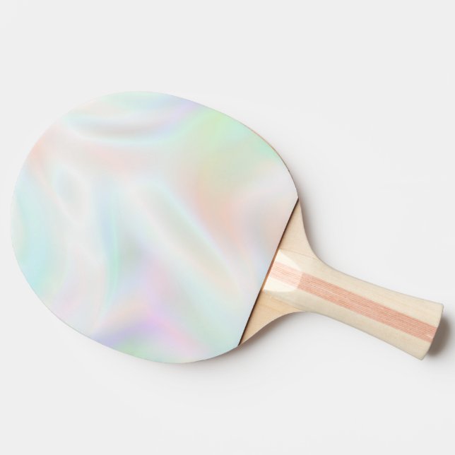 Iridescent Pearl Opal Rainbow Ping Pong Paddle (Side)