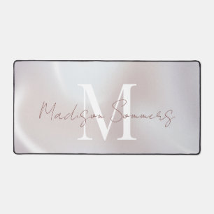 Iridescent Pearlescent Monogrammed Desk Mat