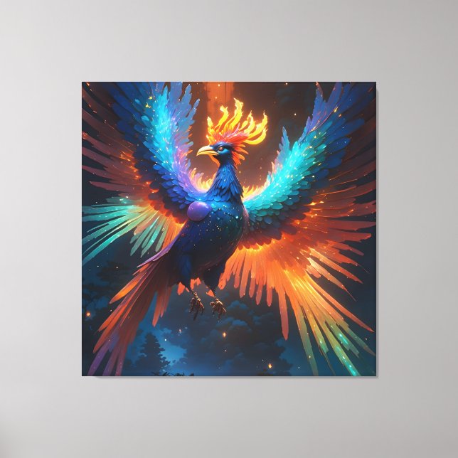 Iridescent Phoenix Canvas Print (Front)