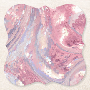 Iridescent Pink and Purple Paper Coaster