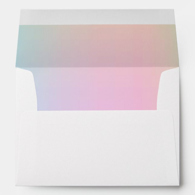 Iridescent Pink Custom Address on Back Envelope (Back (Bottom))