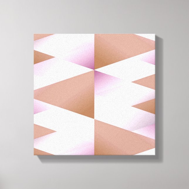 Iridescent Pink Gradient Triangles Canvas Print (Front)