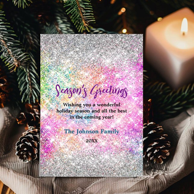 Iridescent pink silver glitter Christmas new year  (Creator Uploaded)