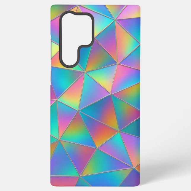Iridescent Polygon Samsung Galaxy S22 Ultra Case (Back)