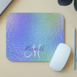 Iridescent Pretty Personalised Monogram Mouse Pad<br><div class="desc">This design does not contain actual glitter or sequins. It may be personalised in the area provided by changing the photo and/or text. Or it can be customised by clicking Personalise this Template and then choosing the click to customise further option and delete or change the colour of the background,...</div>