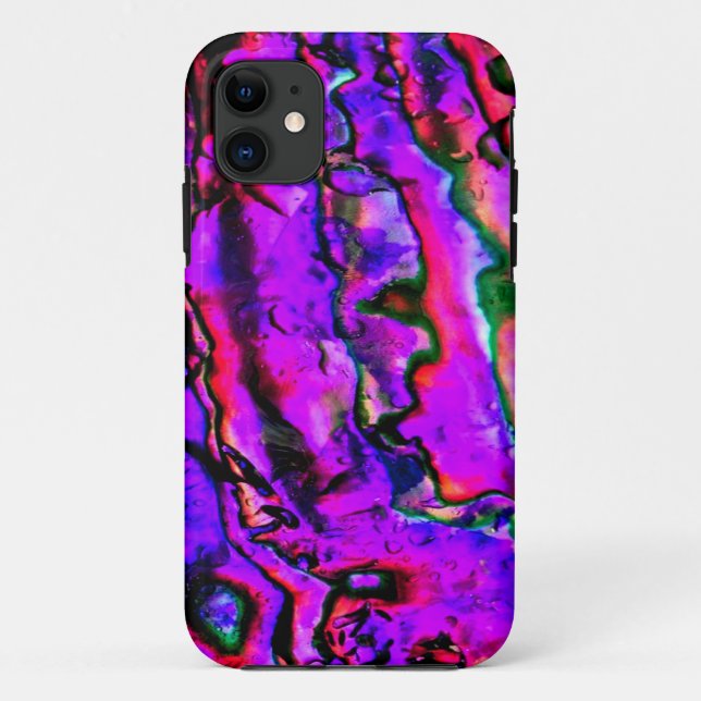 Iridescent Purple Pink Blue Marbled Beautiful Case-Mate iPhone Case (Back)