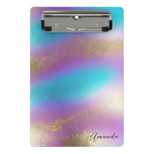 Iridescent Rainbow Glam Mini Clipboard
