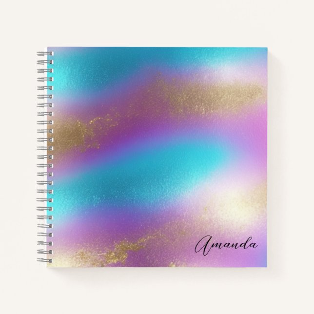 Iridescent Rainbow Glam Notebook (Front)