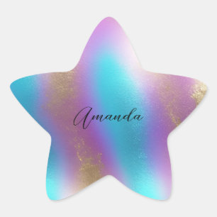 Iridescent Rainbow Glam Star Sticker