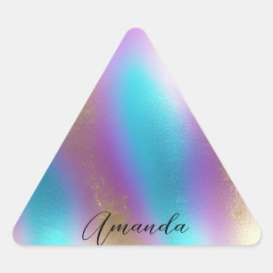 Iridescent Rainbow Glam Triangle Sticker