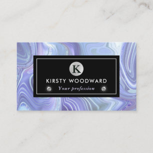 Iridescent Rainbow Gradient and Silver Foil Strata Business Card