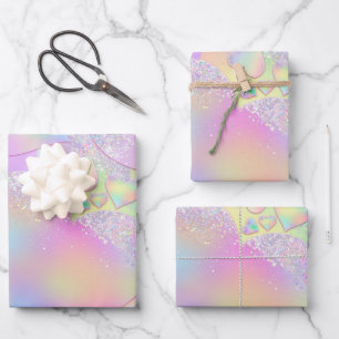 Iridescent Rainbow Heart Paper