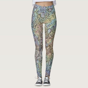 Iridescent rainbow stone texture leggings