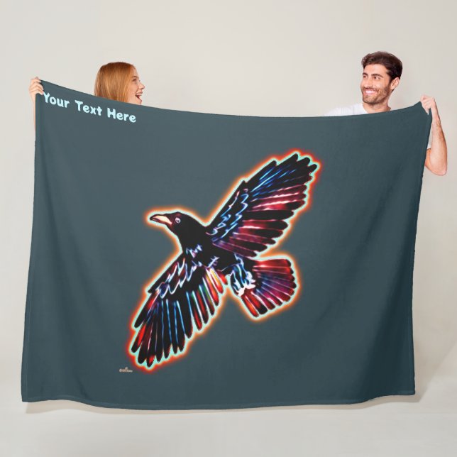 Iridescent Raven Fleece Blanket (In Situ)