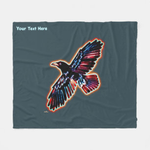 Iridescent Raven Fleece Blanket