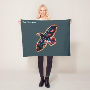 Iridescent Raven Fleece Blanket