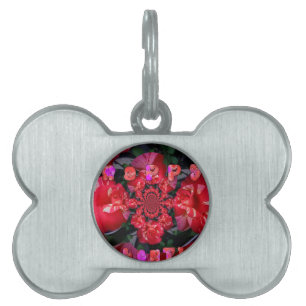 Iridescent Red Roses "Happy Valentine" Art Print Pet ID Tag