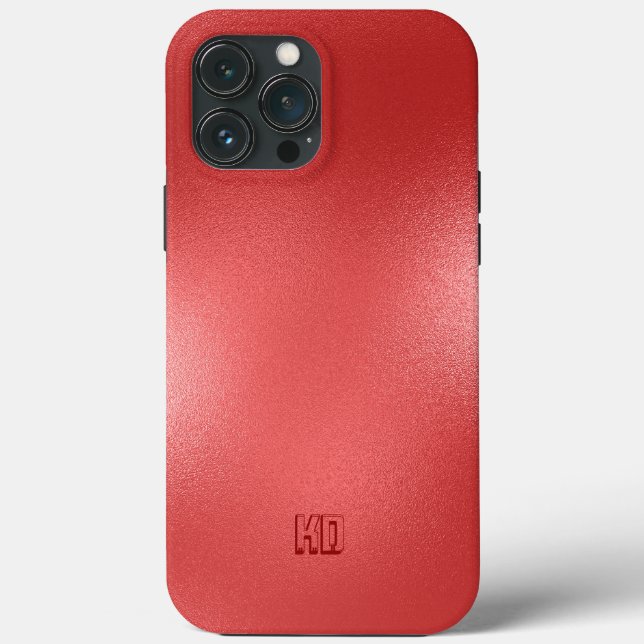 Iridescent Red Texture Custom Monogram Case-Mate iPhone Case (Back)