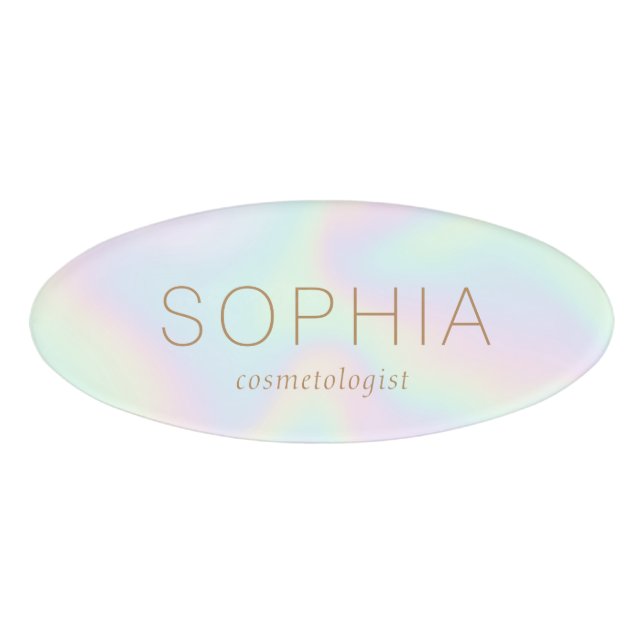 Iridescent Salon Spa Name Tag (Front)