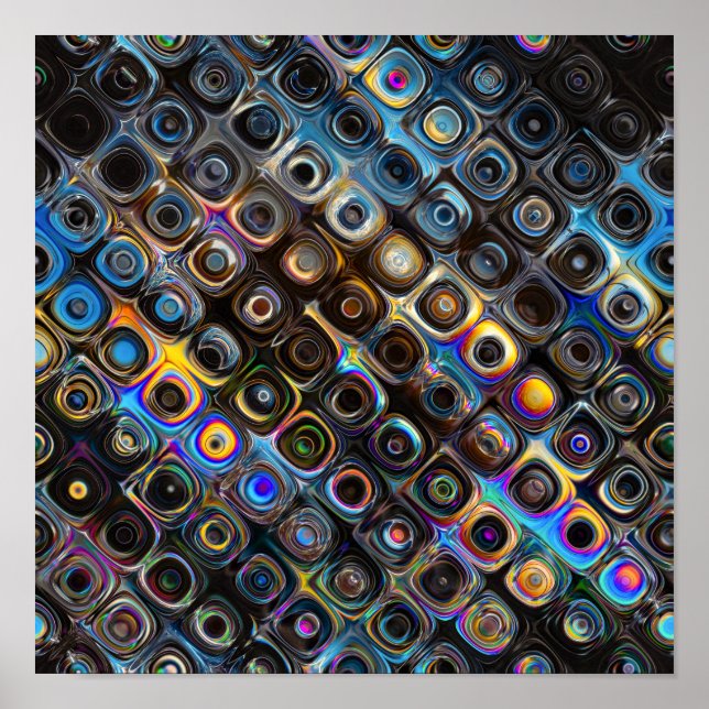 Iridescent Shapes Pattern Poster (Front)