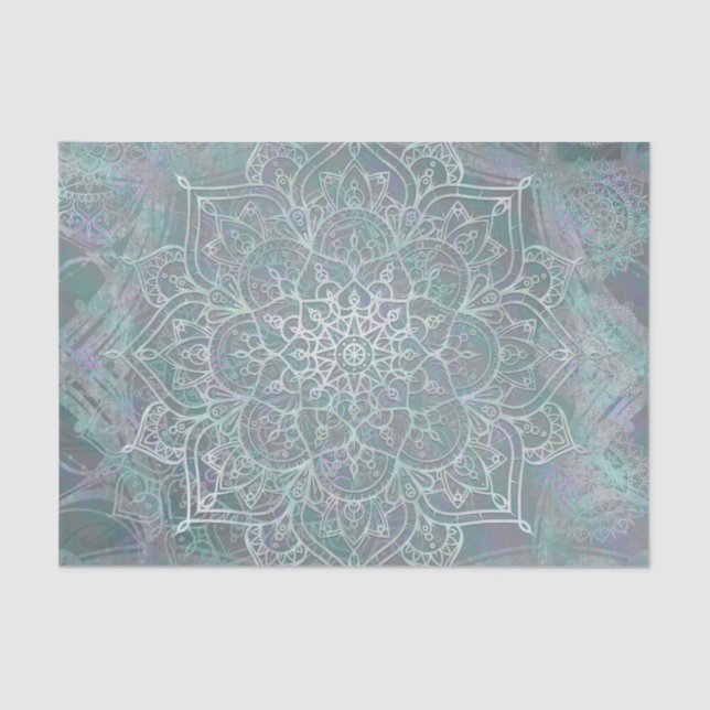 Iridescent Shimmer Mandala Boho Chic Tissue Paper (Front)