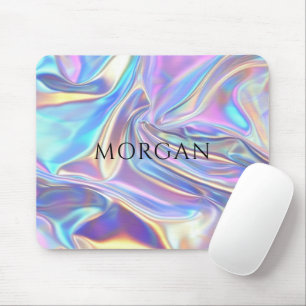 Iridescent Shiny Metallic Fabric, Name Mouse Pad