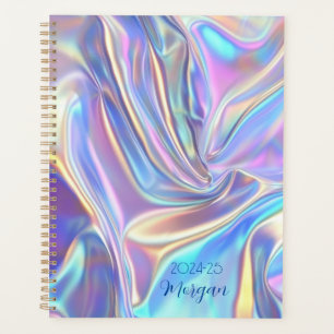 Iridescent Shiny Metallic Fabric, Script Name Planner