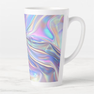 Iridescent Shiny Metallic Fabric, Teal Gold Purple Latte Mug
