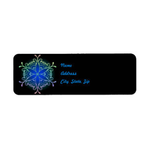 Iridescent Snowflake Address Label Template