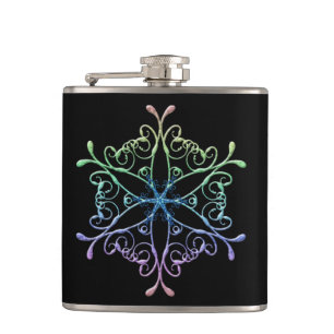 Iridescent Snowflake Flask