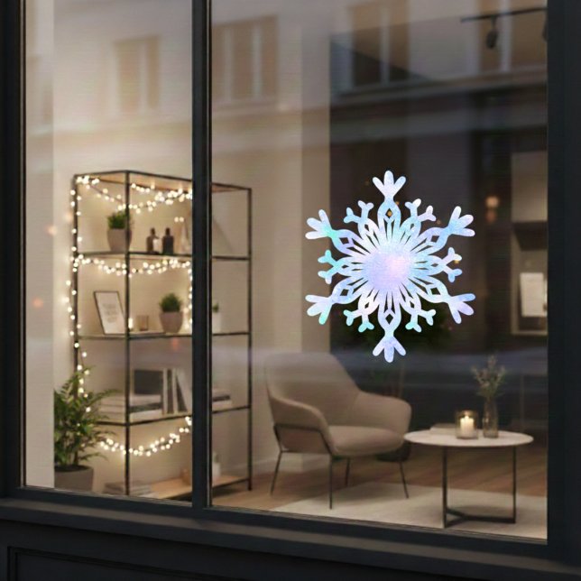 Iridescent Snowflake Window Cling  (Iridescent Snowflake Window Cling)