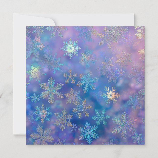 Iridescent snowflakes card (Front)