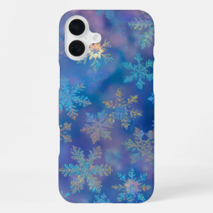 Iridescent snowflakes iPhone 16 plus case