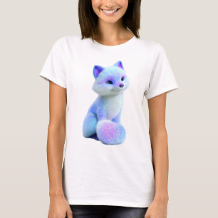 Iridescent Sparkle Aurora Fox Cute Animal Women T-Shirt