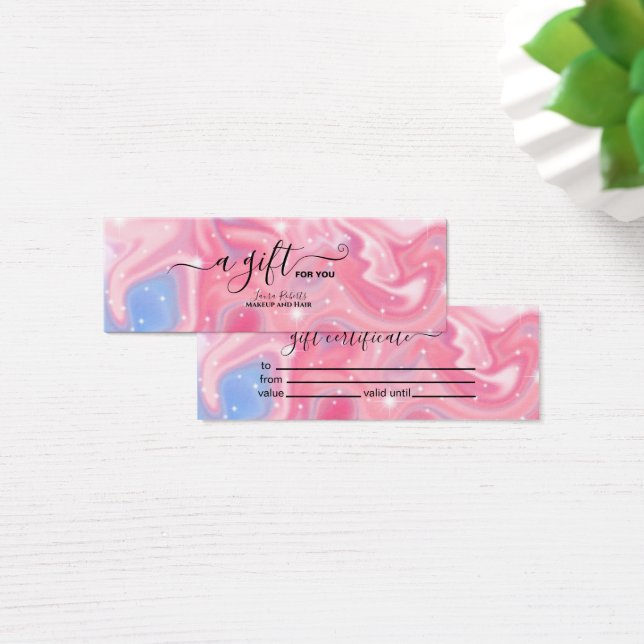 Iridescent Sparkle Holographic Gift Certificate (Desk)