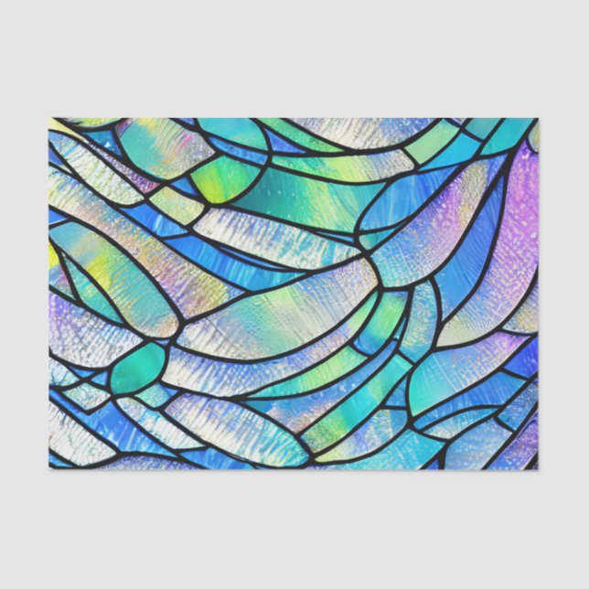 Iridescent Stained Glass Effect Decoupage Tissue Paper (Front)