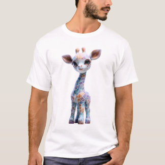 Iridescent Stained Glass Giraffe Men T-Shirt