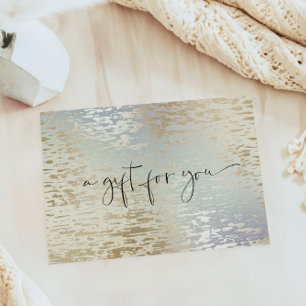 Iridescent Textured Modern Script Gift Certificate