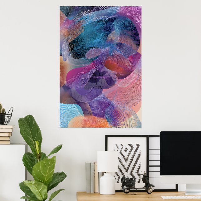 Iridescent Thread Face Prism Portrait Poster (Home Office)