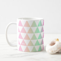 Iridescent Triangles Pattern Monogram Mug