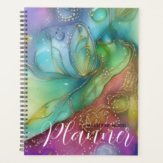 Iridescent Watercolor Planner (Front)