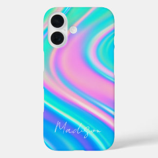 Iridescent Wave Flow iPhone 16 Case