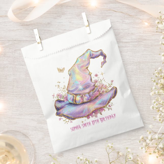 Iridescent Witch Hat Birthday  Favour Bags (Clipped)