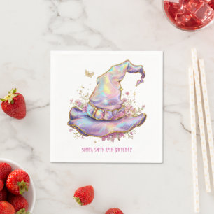 Iridescent Witch Hat Birthday Napkin