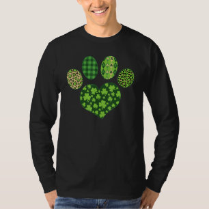 Iriish Cute Dog Paw C St Patrick's Day Lucky Shamr T-Shirt