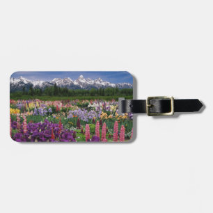 Iris and Lupine garden and Teton Range, Luggage Tag