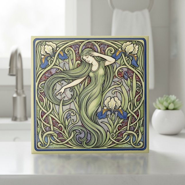 Iris and Muse Art Nouveau Pat#5 ID1193 Tile (Creator Uploaded)