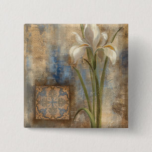 Iris and Tile 15 Cm Square Badge